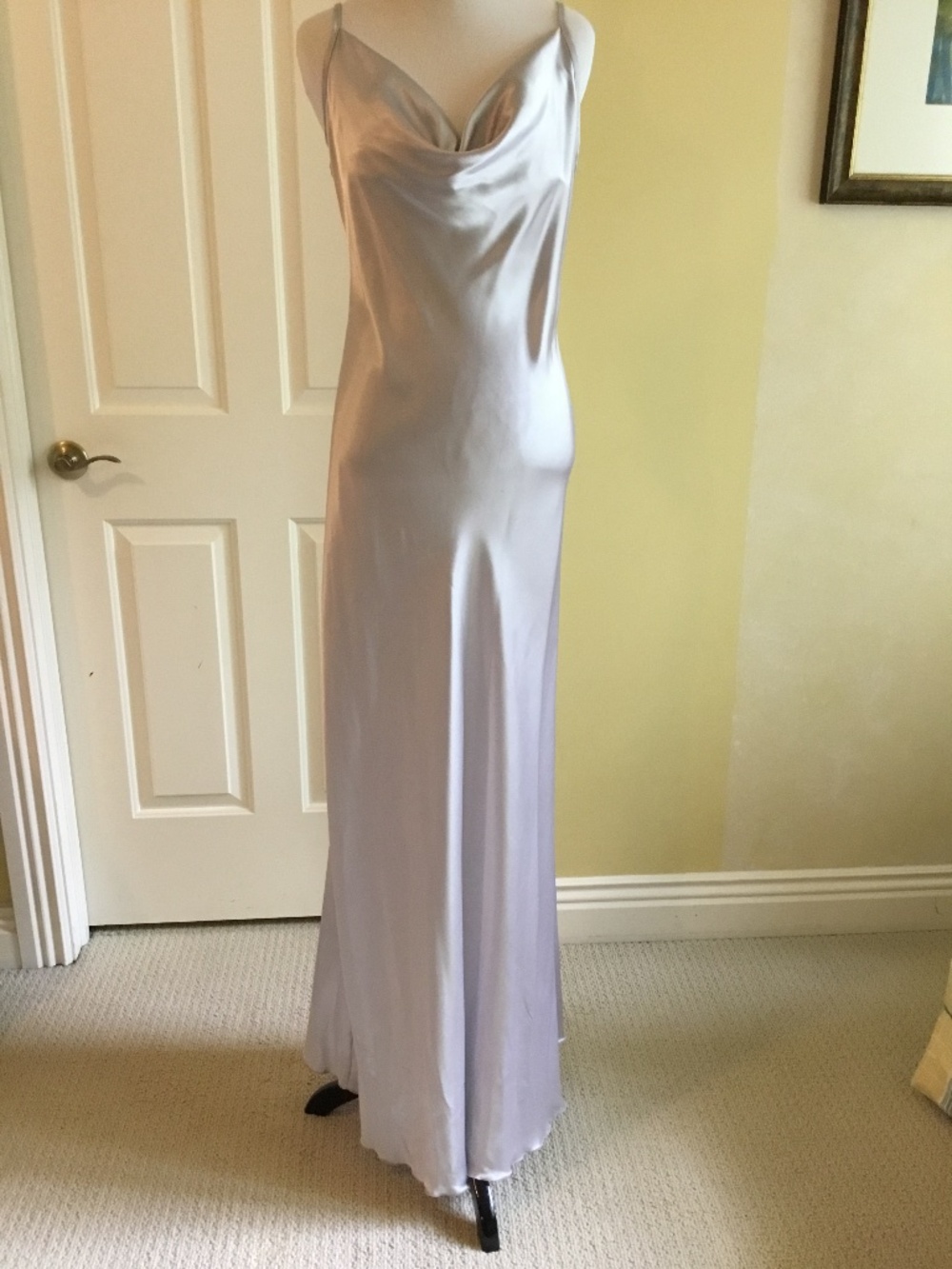 Bebe Silver Satin Maxi Slip Dress – NWT